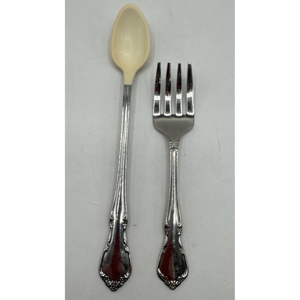 Oneida Toddletime Stainless‎ 2 Piece Set Toddler Baby Child Spoon Fork Flatware